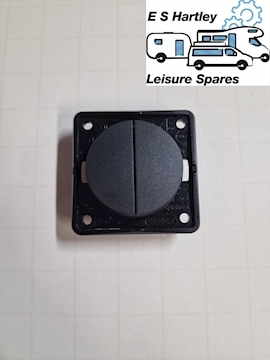 Hobby Anthracite Twin Light Switch - Without Frame