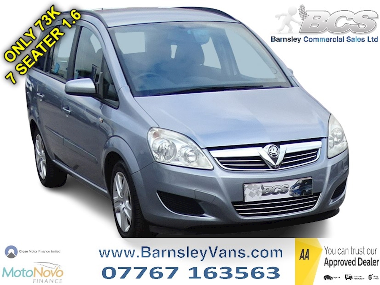 2009 59 VAUXHALL ZAFIRA 1.6 PETROL EXCLUSIV 7 SEATER ONLY 73K