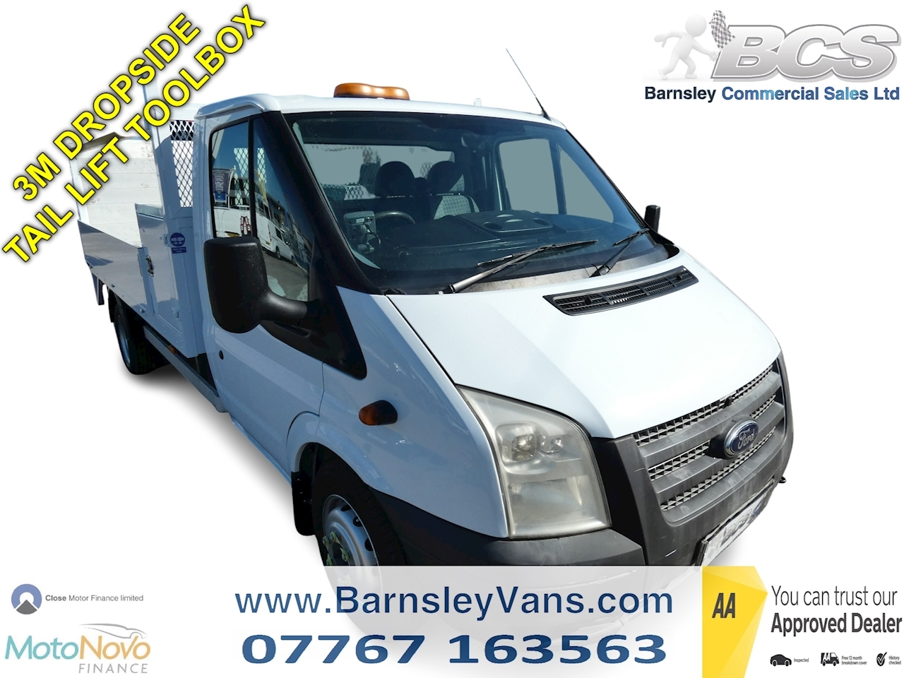 2014 63 FORD TRANSIT T350 DRW 3M DROPSIDE PICKUP WITH TAIL LIFT AND TOOLBOX