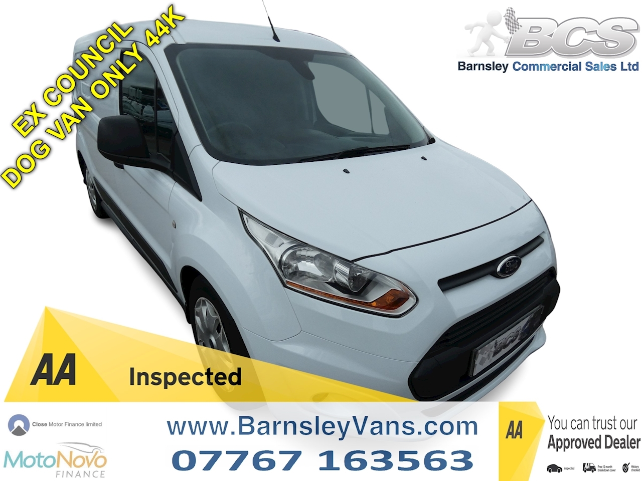 2014 64 FORD TRANSIT CONNECT 1.6TDCI 210 LWB TREND DOG VAN SECURITY VAN ONLY 44K EX COUNCIL