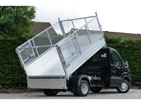 Ford Transit 350 L2 Mwb Alloy Tipper with removable cage sides and rear doors. 2.0 130ps Euro 6 Six speed.