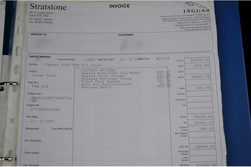 Jaguar XKR 1 Owner from New + Fully Documented History + Rare Spec Image 45