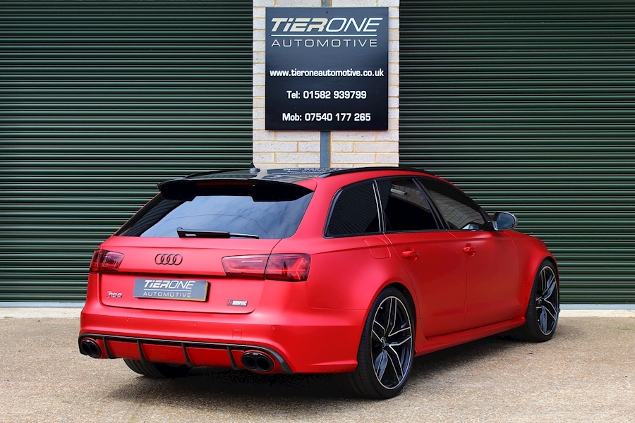 White audi a6 c7 avant with silver wheels, red mirrors and red