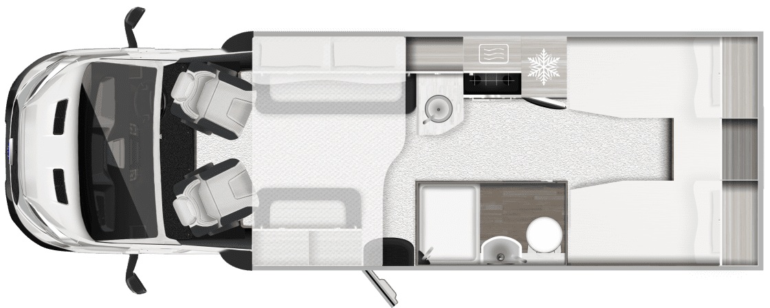 Autotrail F70 2026 Motorhome Floorplan