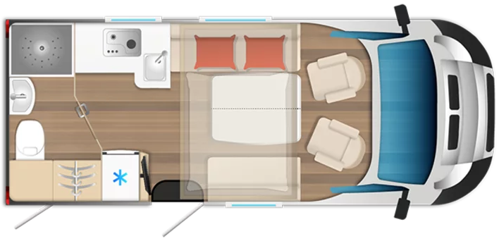 Burstner Campeo TD IT 590  Motorhome Floorplan