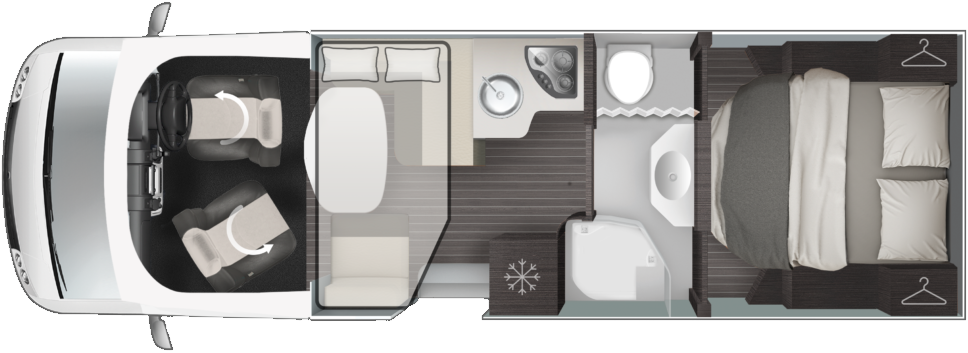 Rollerteam T-Line 740 2023 Motorhome Floorplan