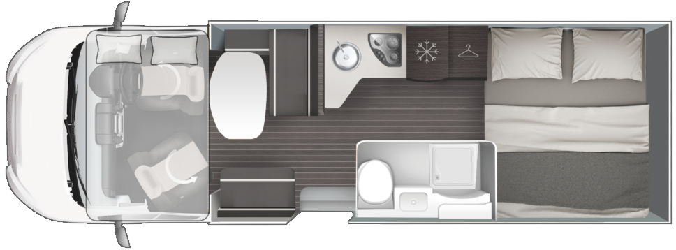 Rollerteam Zefiro Sport 2024 Motorhome Floorplan