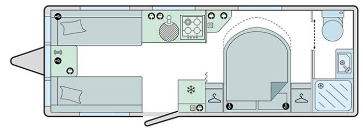 Bailey Phoenix Black Edition 644 2026 Caravan Floorplan