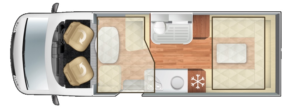 Rollerteam T-Line 700 2025 Motorhome Floorplan