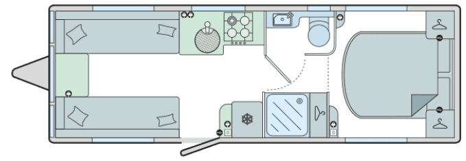 Bailey Unicorn Pamplona  Caravan Floorplan