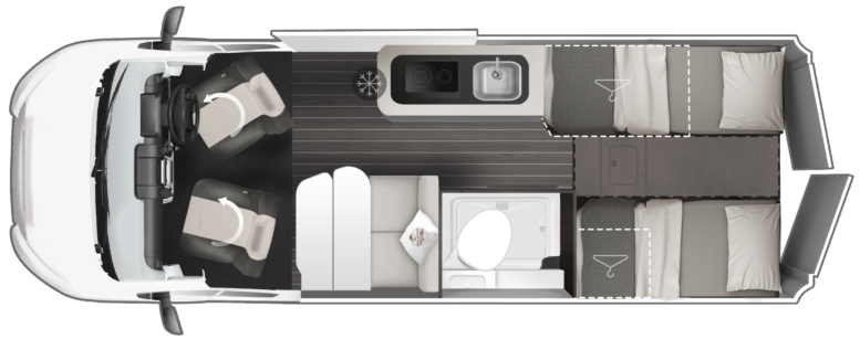 Rollerteam Livingstone 6 Sport 2025 Campervan Floorplan