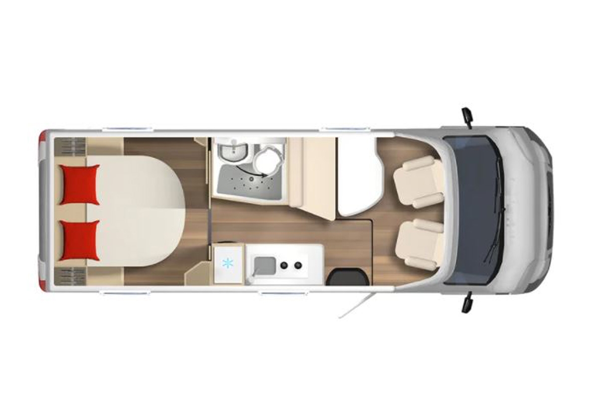 Burstner Nexxo Van T700 2022 Motorhome Floorplan