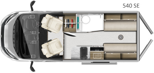 Autotrail V-Line 540 SE 2025 Campervan Floorplan