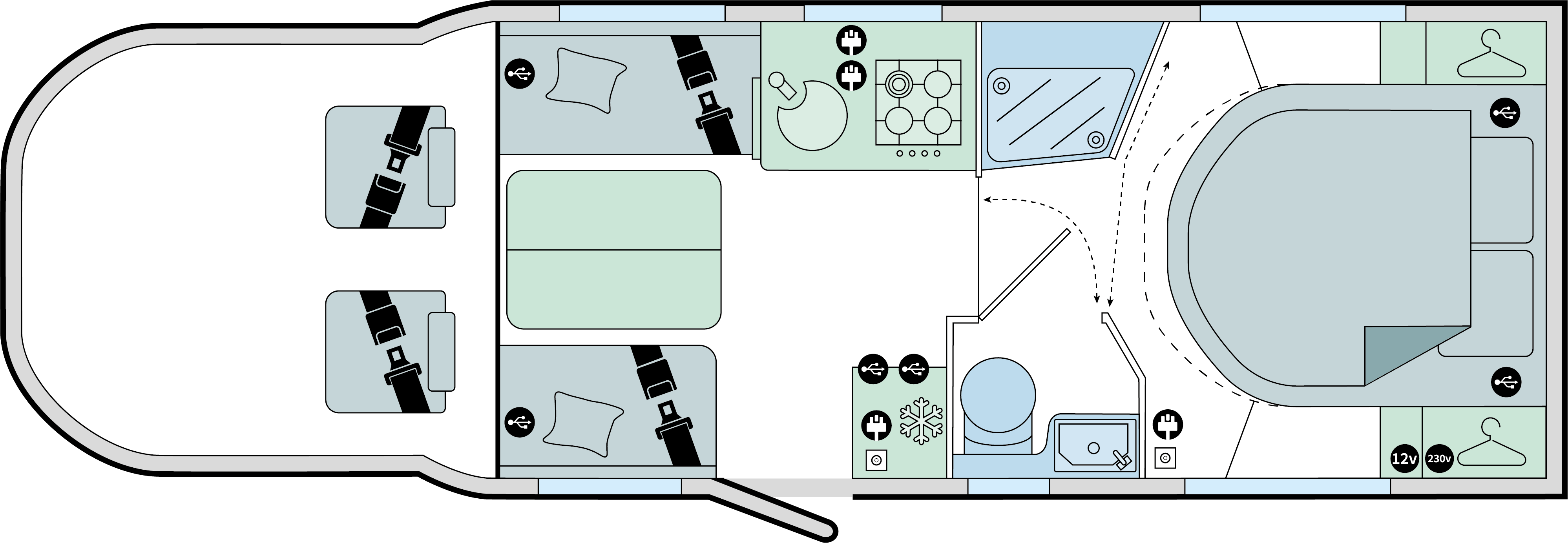 Bailey Adamo Refresh 75-4i 2026 Motorhome Floorplan