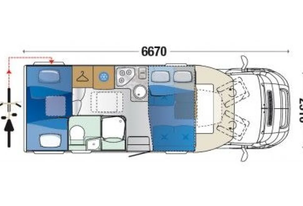 Rollerteam T-Line 680 2013 Motorhome Floorplan