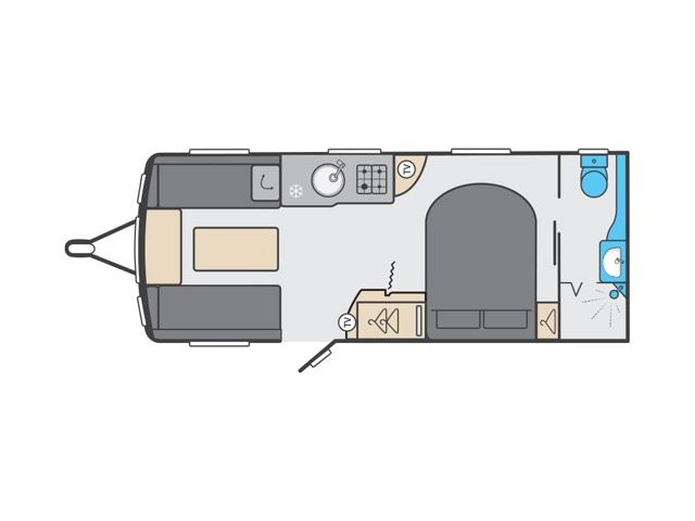 Swift Platinum Fairway 880 2022 Caravan Floorplan