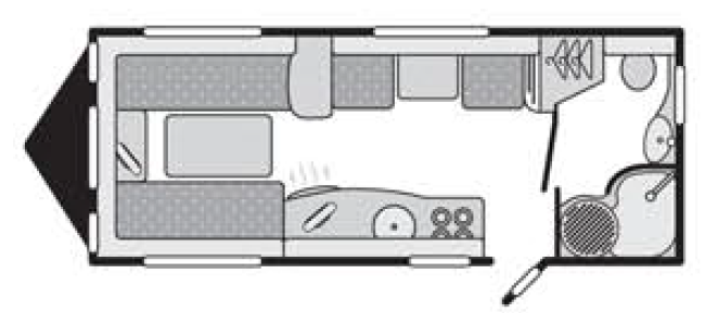 Swift Conqueror 530 2016 Caravan Floorplan