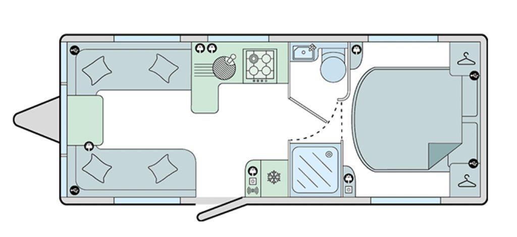 Bailey Alicanto Grande II Lisbon 2022 Caravan Floorplan