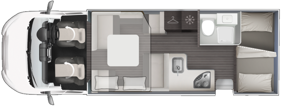 Rollerteam Autoroller 707 2023 Motorhome Floorplan