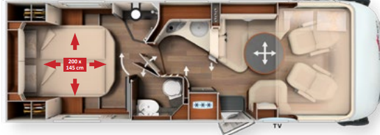 Carthago Chic E Line I 51 QB 2021 A Class Floorplan