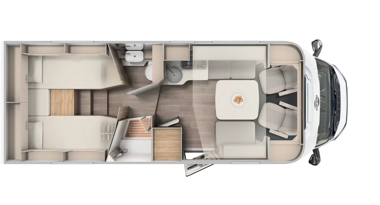 Carado T457 Pro + 2025 Motorhome Floorplan