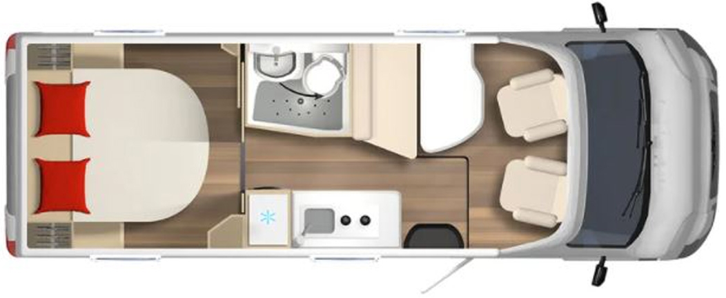Burstner Nexxo Van T700 2023 Motorhome Floorplan