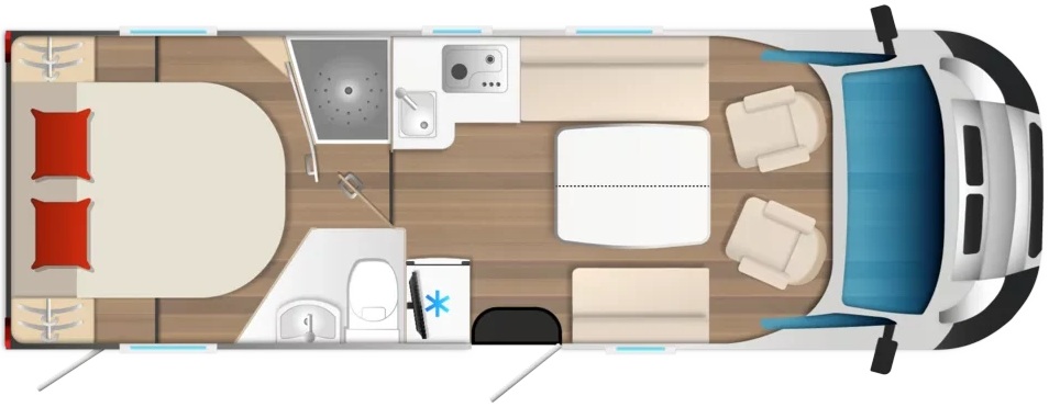 Burstner Campeo TD IT 736  Motorhome Floorplan
