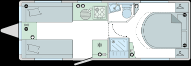 Bailey Phoenix Black Edition 640 2026 Caravan Floorplan