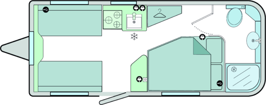 Bailey Discovery D4-4 2020 Caravan Floorplan