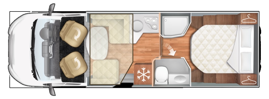 Rollerteam Zefiro 696 2025 Motorhome Floorplan