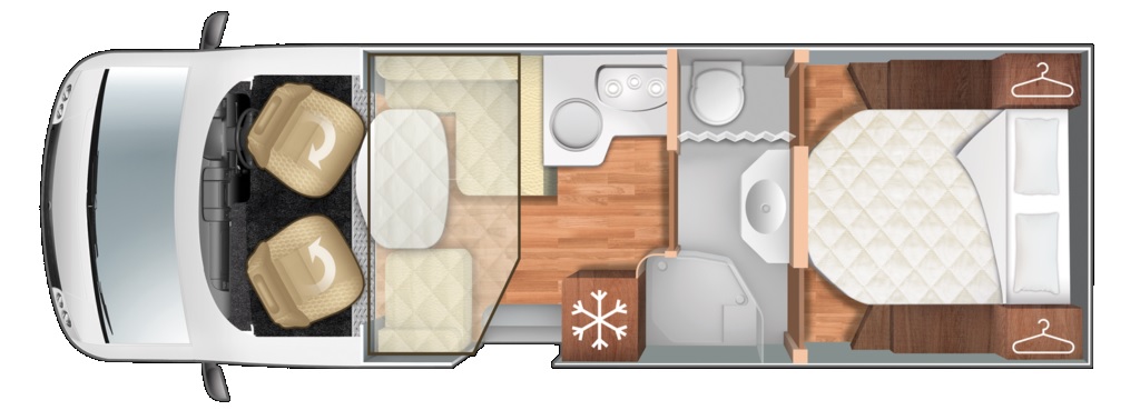 Rollerteam T-Line 740 2025 Motorhome Floorplan