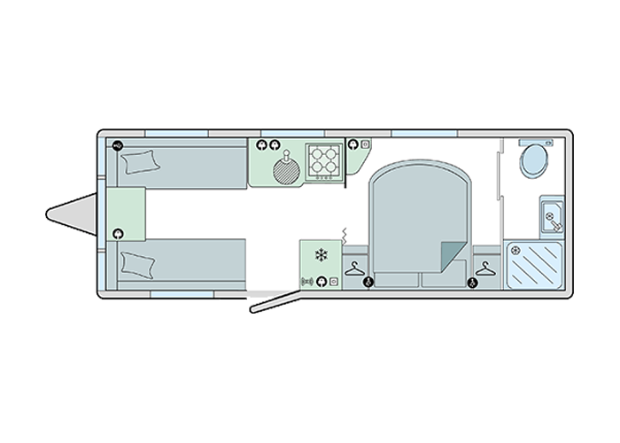 Venus Deluxe 570 2019 Caravan Floorplan
