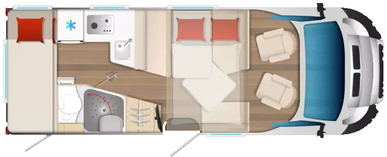 Burstner Campeo TD 676  Motorhome Floorplan