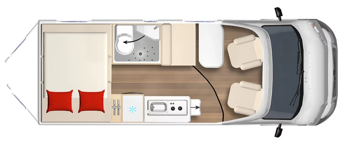 Burstner Campeo Skyline C 600 2025 Campervan Floorplan