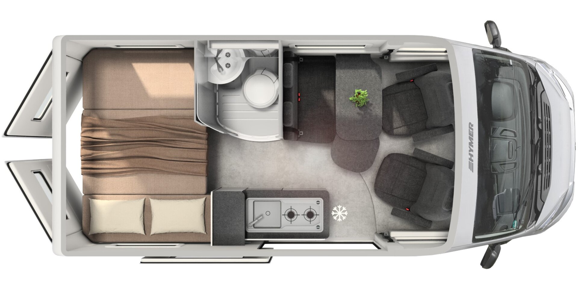 Hymer FREE 540 Campus 2025 Motorhome Floorplan