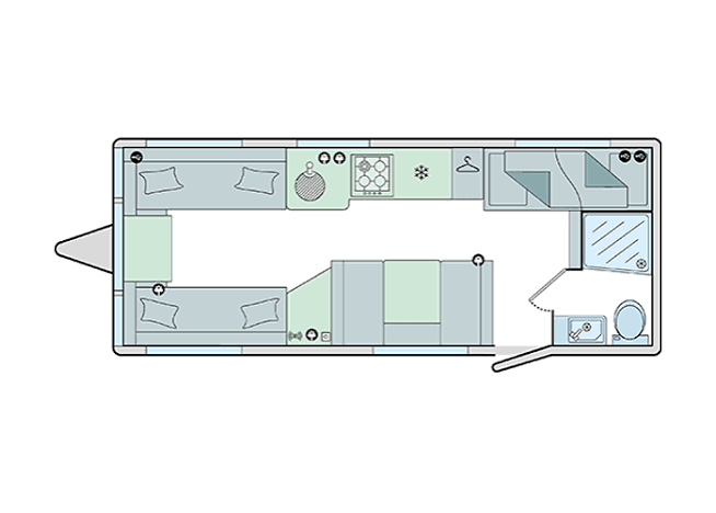 Bailey Pegasus GT75 Ancona 2024 Caravan Floorplan