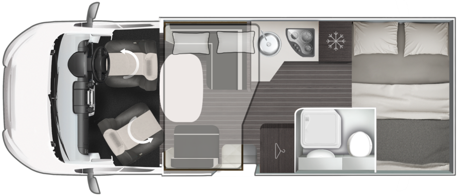 Rollerteam Zefiro 665 2025 Motorhome Floorplan