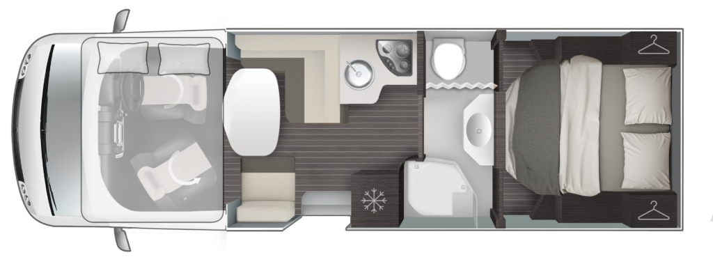 Rollerteam Pegaso 740 2024 Motorhome Floorplan