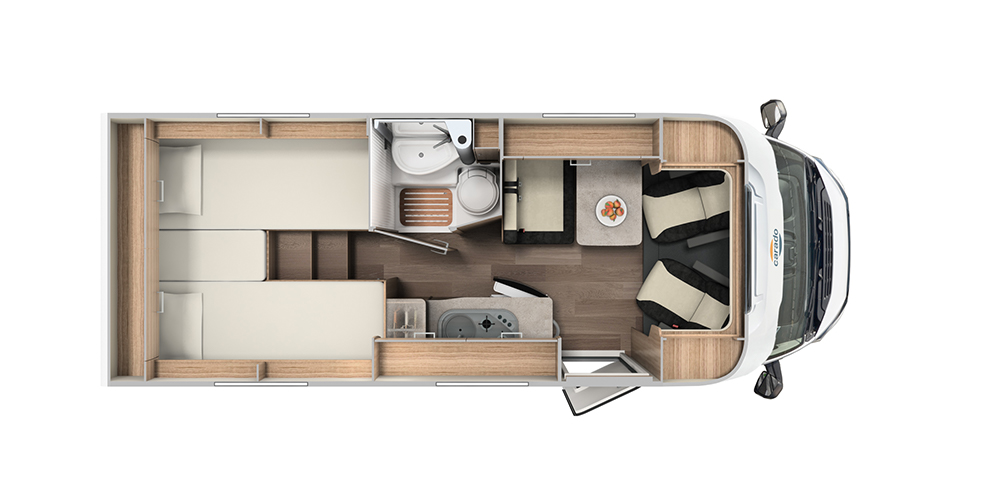 Carado V337 Pro + 2025 Motorhome Floorplan