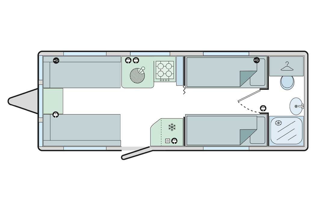 Bailey Phoenix GT75 642 2025 Caravan Floorplan