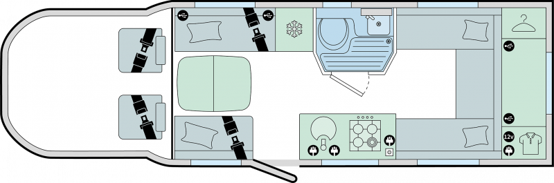 Bailey Adamo Refresh 75-4DL 2025 Motorhome Floorplan