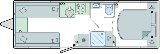 Bailey Unicorn Cabrera  Caravan Floorplan