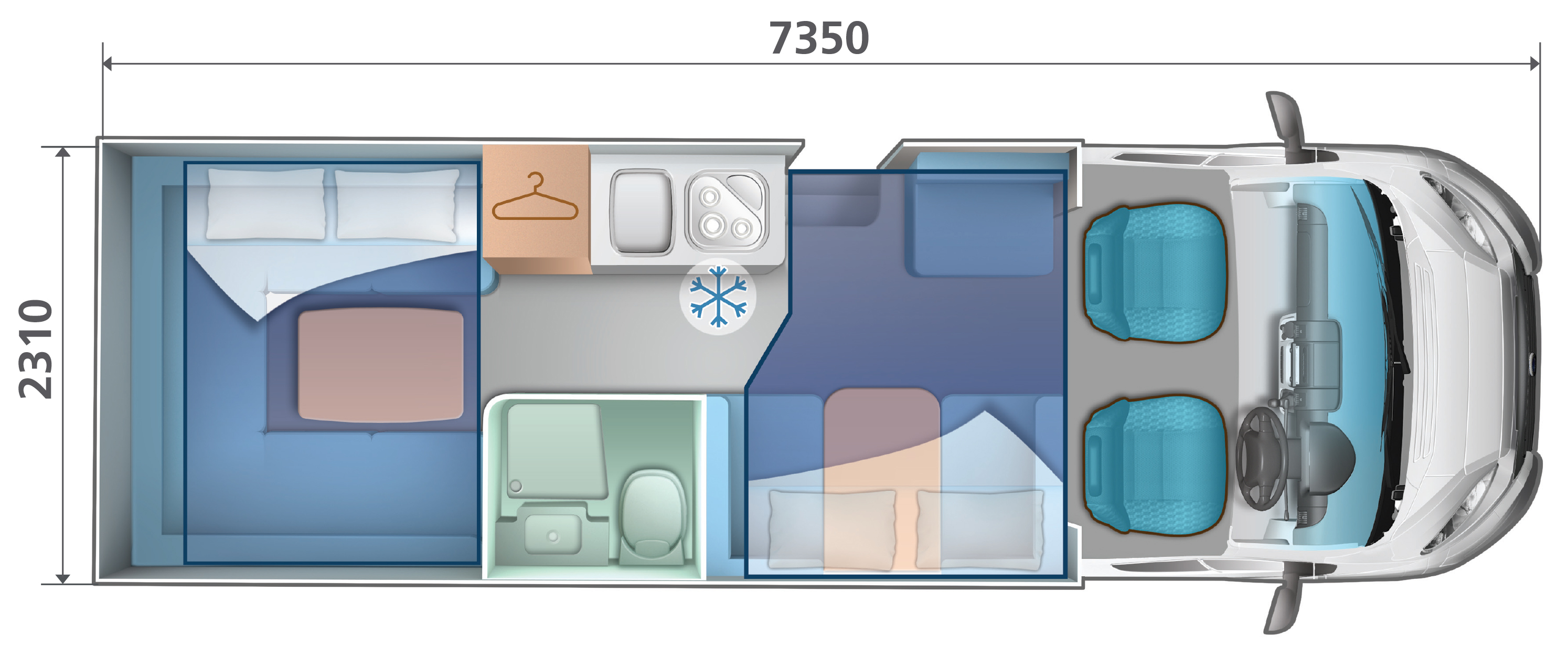 Rollerteam Autoroller 747 2020 Motorhome Floorplan