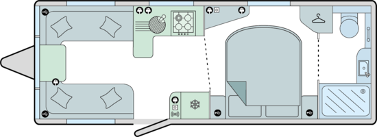 Bailey Alicanto II Grande Evora 2023 Caravan Floorplan