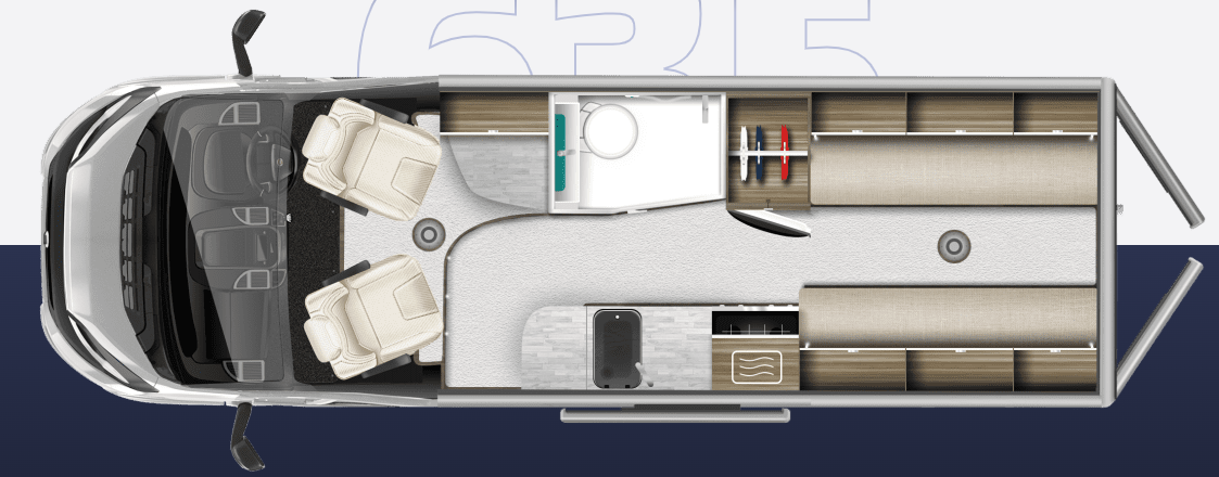 Autotrail V Line 635 SE 2026 Campervan Floorplan