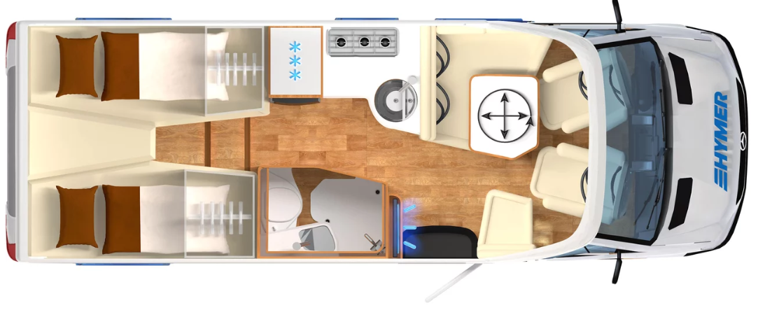 Hymer B MC T 600 Blackline 2025 Motorhome Floorplan