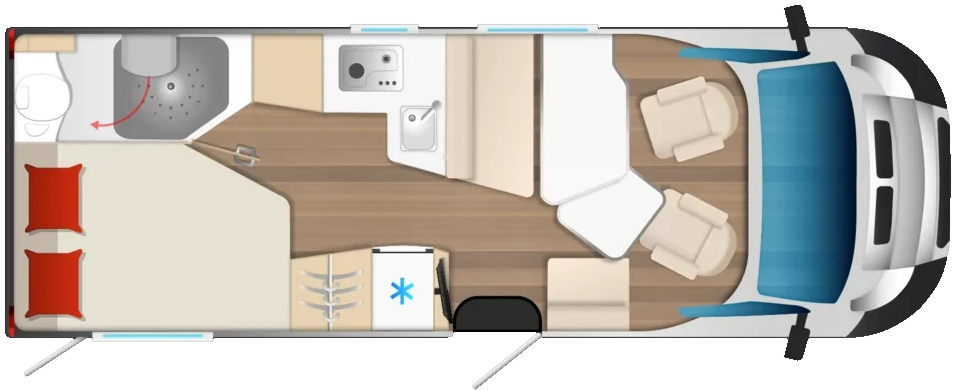 Burstner Campeo TD 660  Motorhome Floorplan