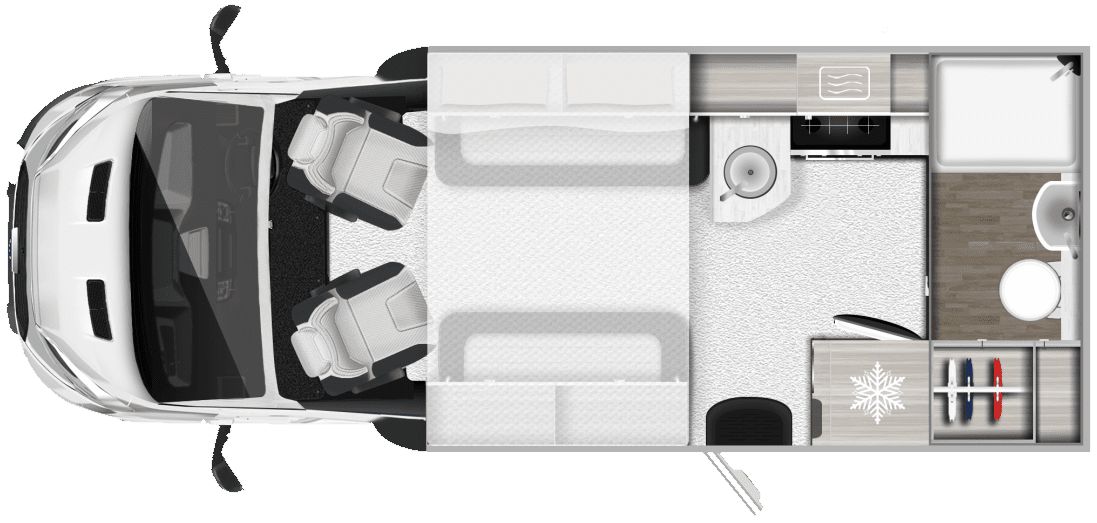 Autotrail F-Line F-60 2023 Motorhome Floorplan
