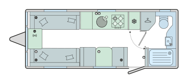 Bailey Unicorn Deluxe Madrid 2026 Caravan Floorplan