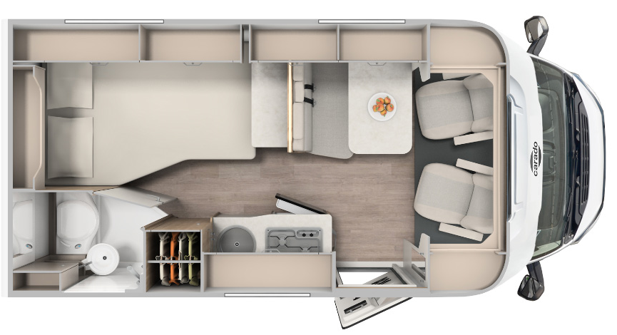 Carado T135 Pro + 2025 Motorhome Floorplan